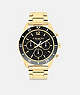 COACH®,COLE WATCH, 44MM,Gold,Front View