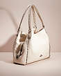COACH®,RESTORED EDIE SHOULDER BAG 31 WITH RIVETS,Gunmetal/Chalk,Angle View