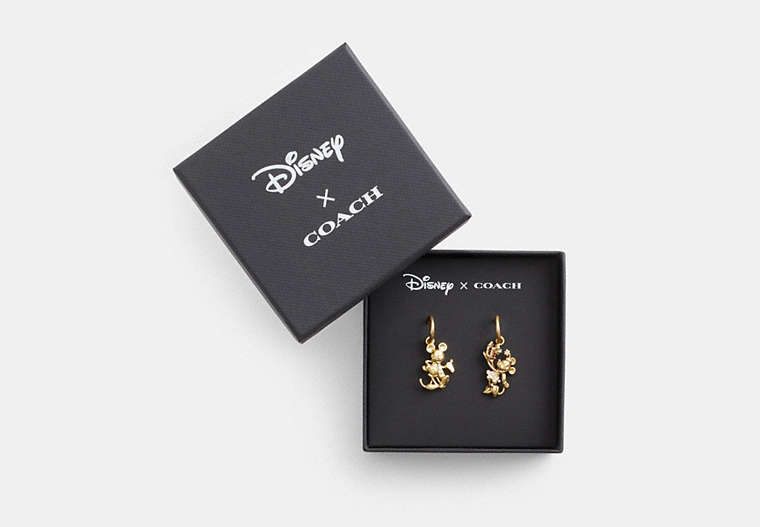 COACH®,DISNEY X COACH HOLIDAY MISMATCH EARRINGS,Metal,Gold/Multi,Front View