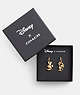 COACH®,DISNEY X COACH HOLIDAY MISMATCH EARRINGS,Metal,Gold/Multi,Front View