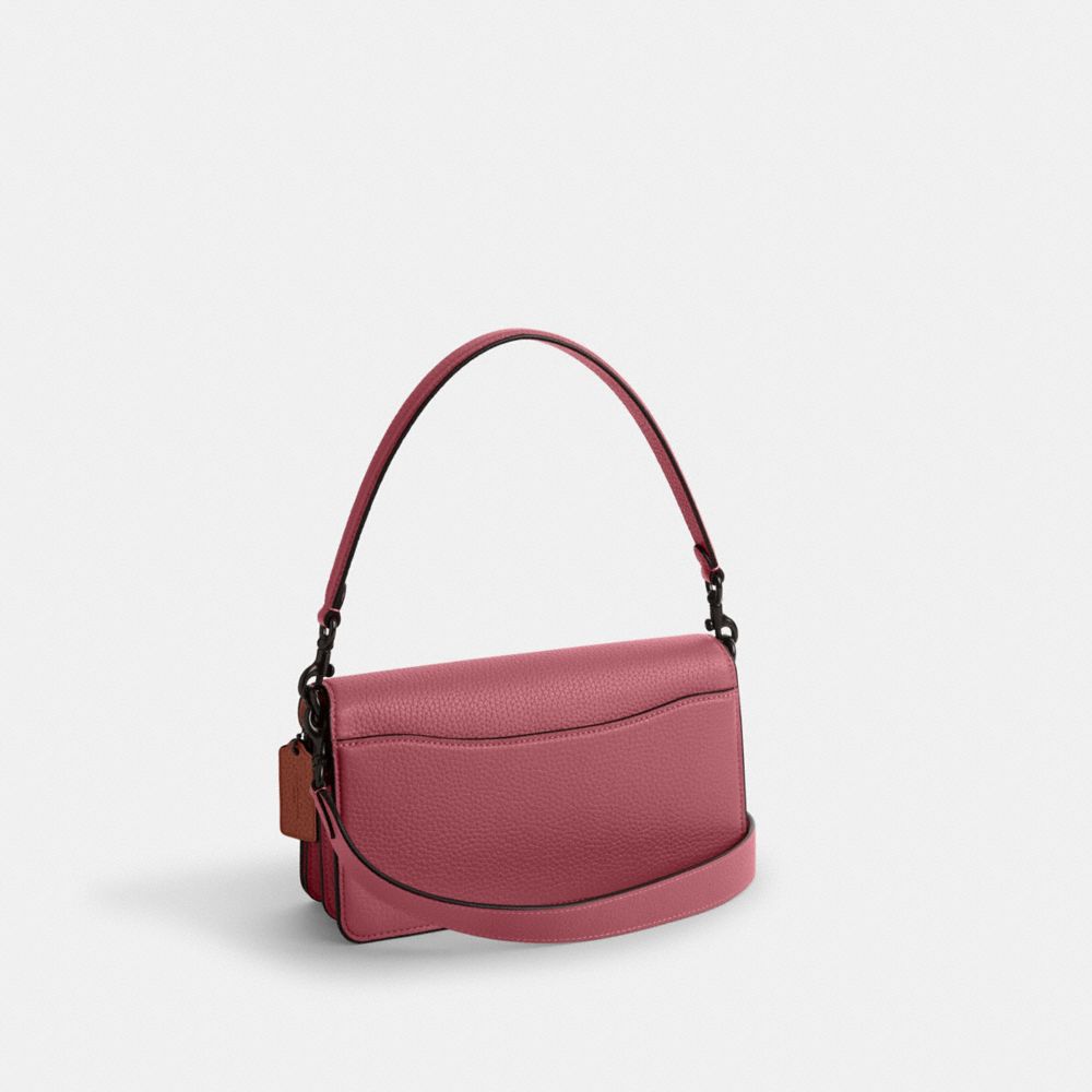 COACH®,Tabby Shoulder Bag 26 In Colorblock Regenerative Leather,Leather,Shoulder Bag,Color Block,Logo,Metal,Compact,Gunmet...,Blush,Angle View