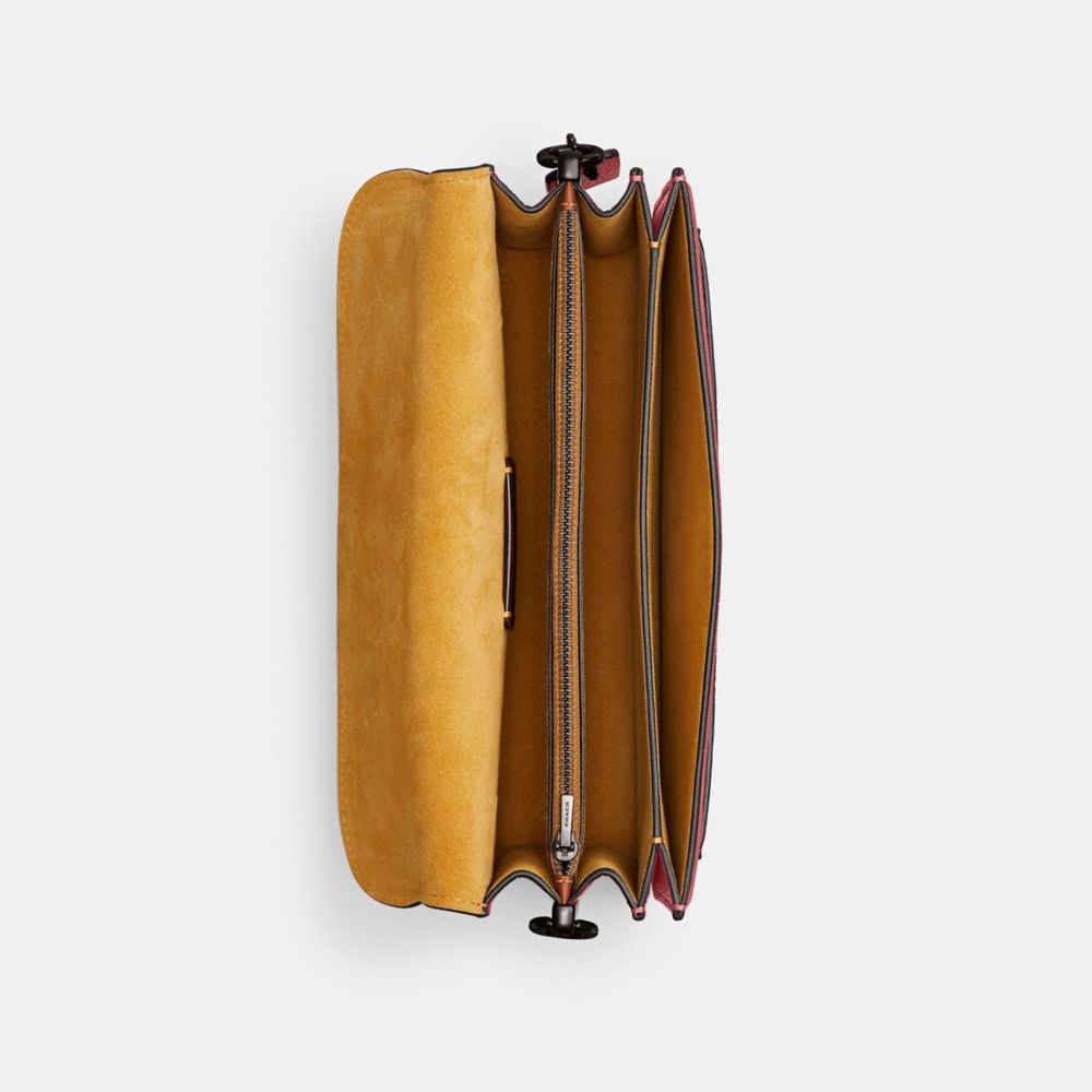 COACH®,Tabby Shoulder Bag 26 In Colorblock Regenerative Leather,Leather,Shoulder Bag,Color Block,Logo,Metal,Compact,Gunmet...,Blush,Inside View,Top View