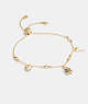 COACH®,MINI ICONIC CHARM SLIDER BRACELET,Plated Brass,Gold,Front View