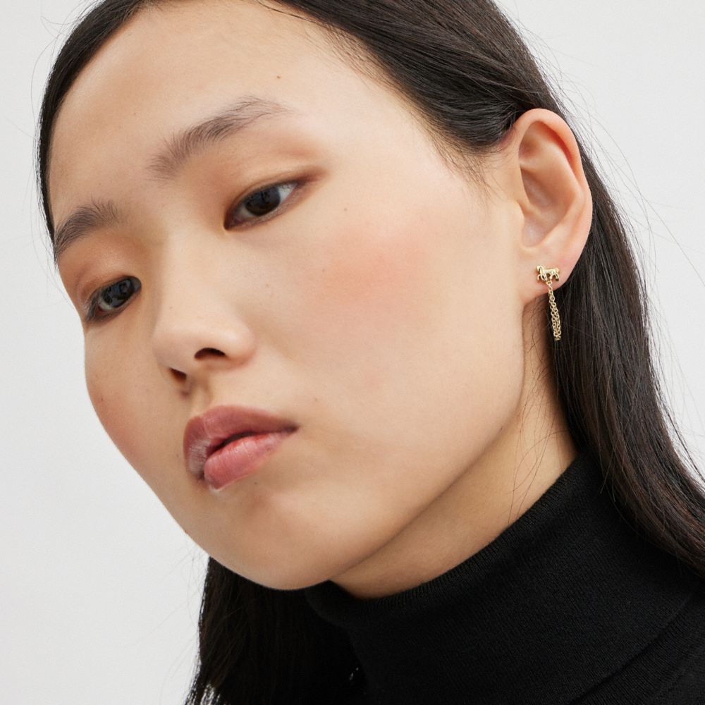COACH®,Horse And Carriage Chain Earrings,,Detail View