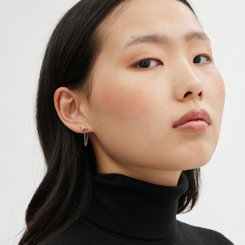 COACH®,Horse And Carriage Chain Earrings,,Detail View