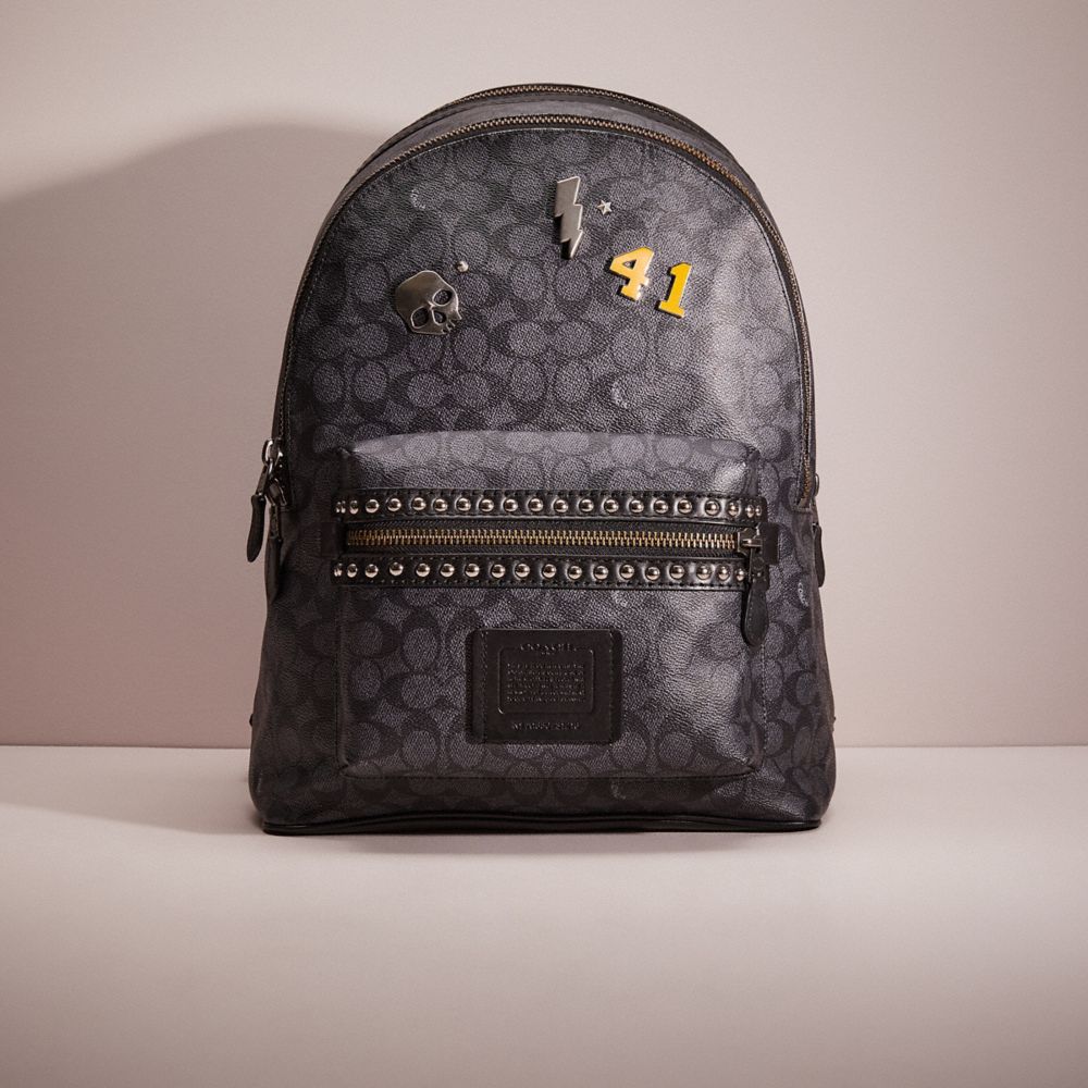 Coach academy backpack store in signature canvas