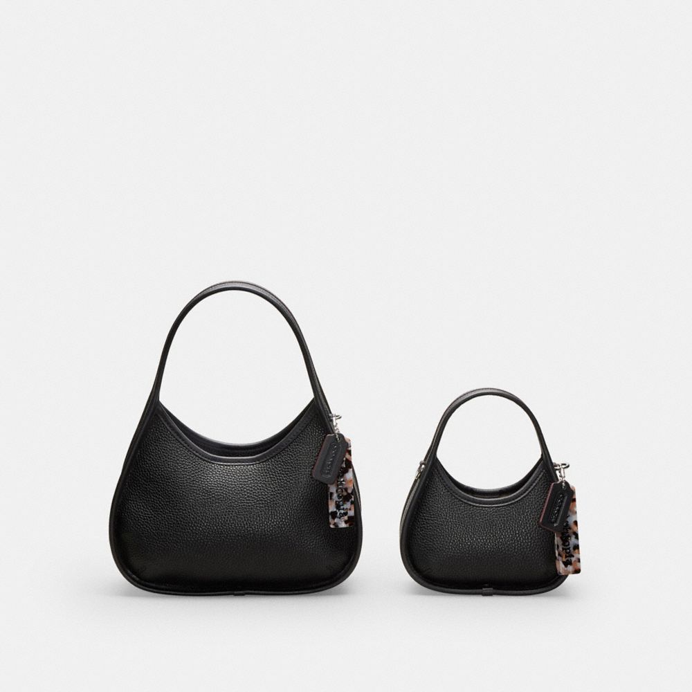 COACH®,Mini Ergo Bag In Coachtopia Leather,Leather,Lining Leather,Crossbody,Plastic,Logo,Embossed,Compact,Day Party,Pink,Inside View, Top View