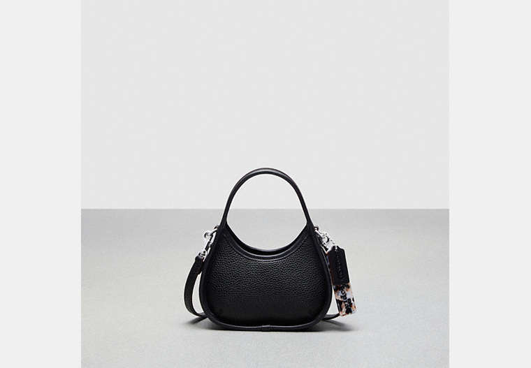 COACH®,Mini Ergo Bag with Crossbody Strap in Coachtopia Leather,Coachtopia Leather,Mini,Black,Front View