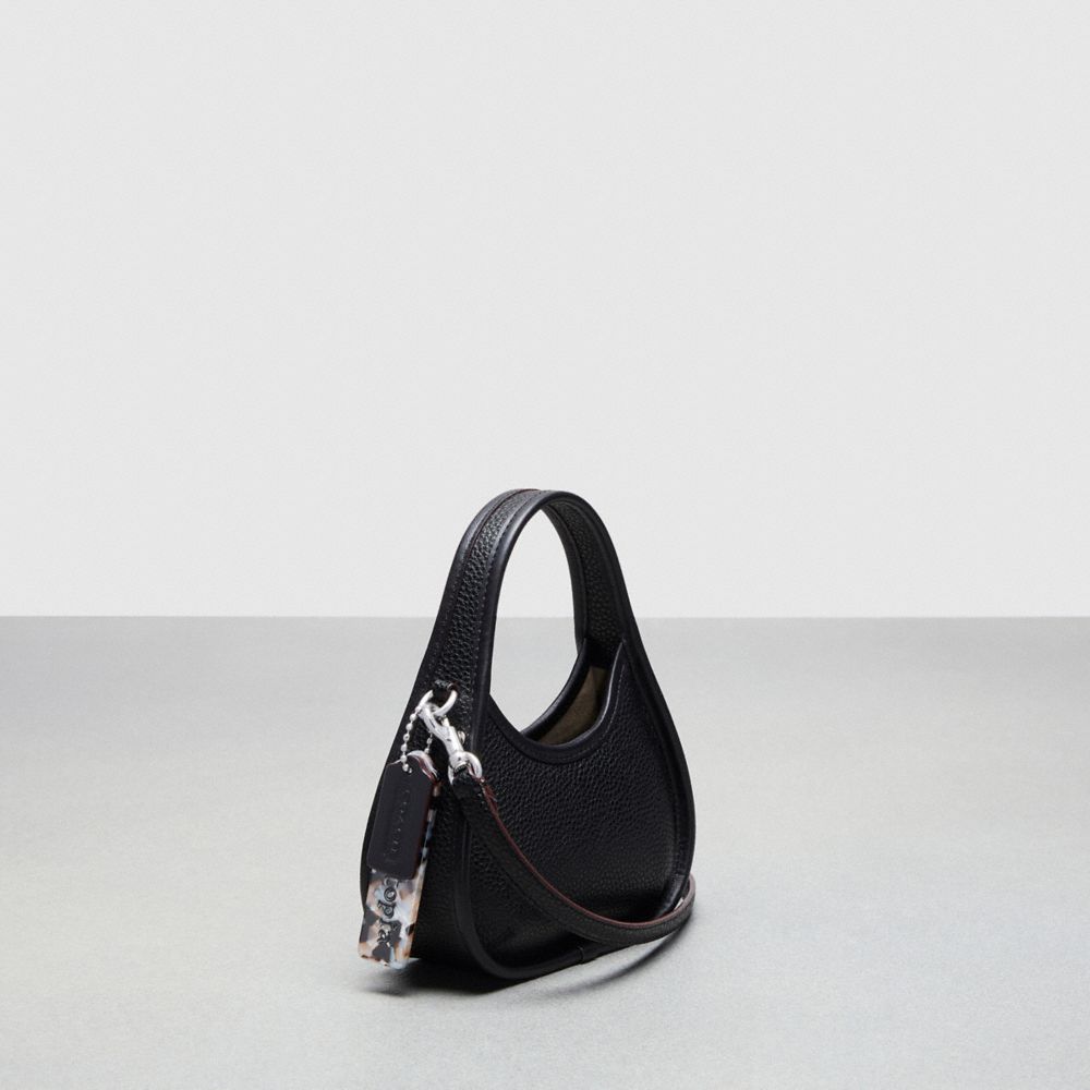COACH®,Mini Ergo Bag With Crossbody Strap In Coachtopia Leather,Coachtopia Leather,Mini,Black,Angle View