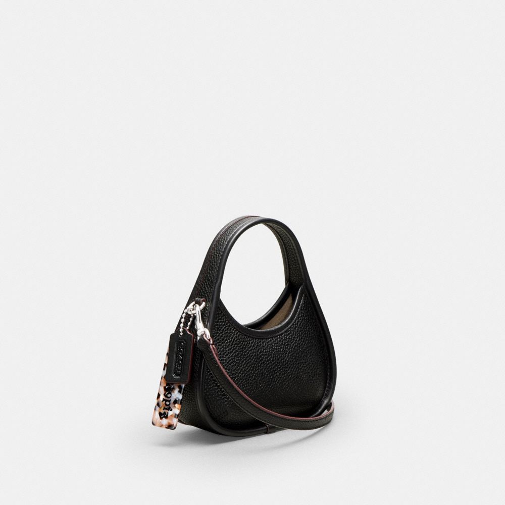 COACH®,Mini Ergo Bag With Crossbody Strap In Coachtopia Leather,Coachtopia Leather,Mini,Black,Angle View