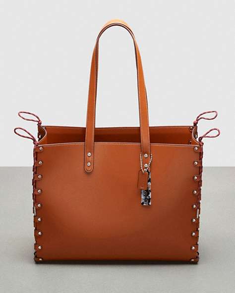 COACH®,The Re-Laceable Tote: Large,Coachtopia Leather,Large,Burnished Amber,Front View