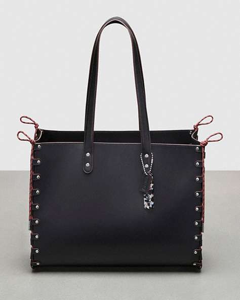 COACH®,The Re-Laceable Tote: Large,Coachtopia Leather,Large,Black,Front View