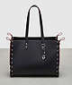 COACH®,The Re-Laceable Tote: Large,Coachtopia Leather,Large,Re Laceable Tote,Black,Front View