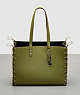 COACH®,The Re-Laceable Tote: Large,Coachtopia Leather,Large,Re Laceable Tote,Olive Green,Front View