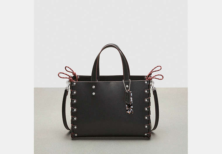 COACH®,The Re-Laceable Tote: Medium,Coachtopia Leather,Small,Black,Front View
