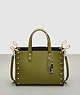 COACH®,The Re-Laceable Tote: Medium,Coachtopia Leather,Small,Olive Green,Front View