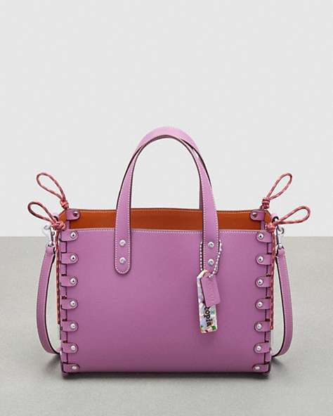 COACH®,The Re-Laceable Tote: Medium,Coachtopia Leather,Small,Lilac Berry,Front View