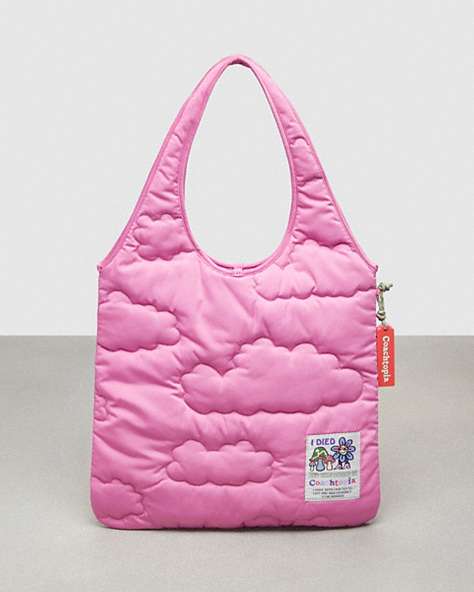 COACH®,Coachtopia Loop Quilted Cloud Tote,Polyester,Large,Bright Magenta,Front View