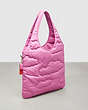 COACH®,Coachtopia Loop Quilted Cloud Tote,Recycled Polyester,Large,Coachtopia Loop,Bright Magenta,Angle View