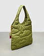 COACH®,Coachtopia Loop Quilted Cloud Tote,Polyester,Large,Olive Green,Angle View