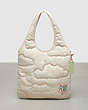 COACH®,Coachtopia Loop Quilted Cloud Tote,Recycled Polyester,Large,Coachtopia Loop,Cloud,Front View