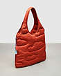 COACH®,Coachtopia Loop Quilted Cloud Tote,Polyester,Large,Deep Orange,Angle View