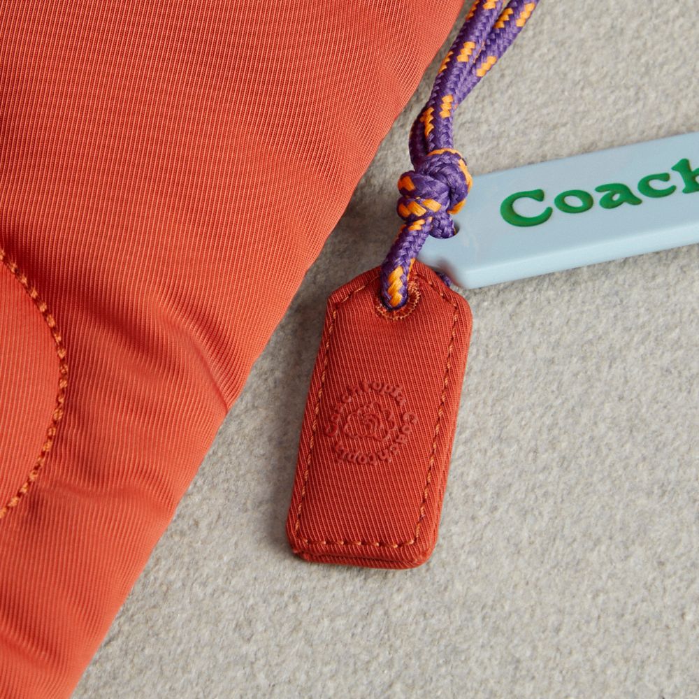 COACH®,Coachtopia Loop Flat Tote With Cloud Quilting,Recycled Polyester,Shopper,Applique,Casual,Burnt Orange