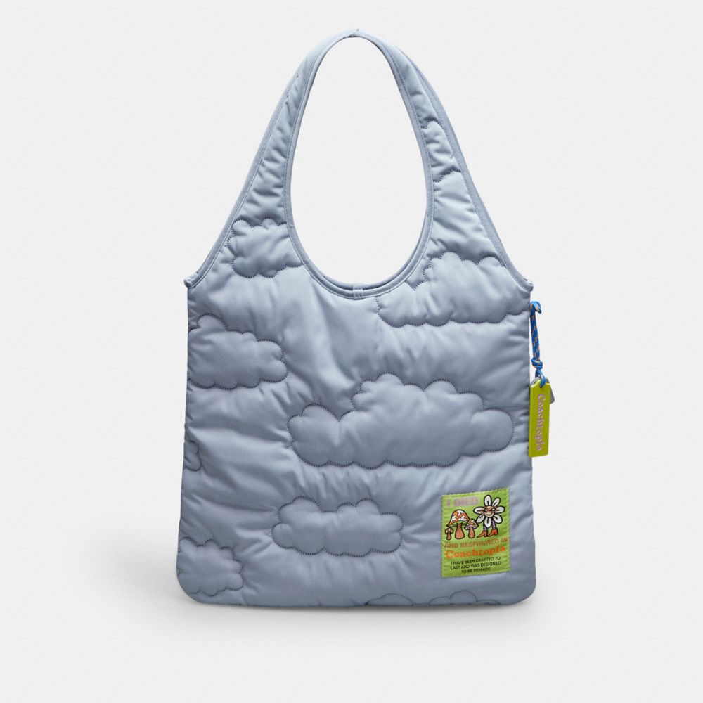 COACH®,Coachtopia Loop Quilted Cloud Tote,Recycled Polyester,Large,Coachtopia Loop,Twilight,Front View