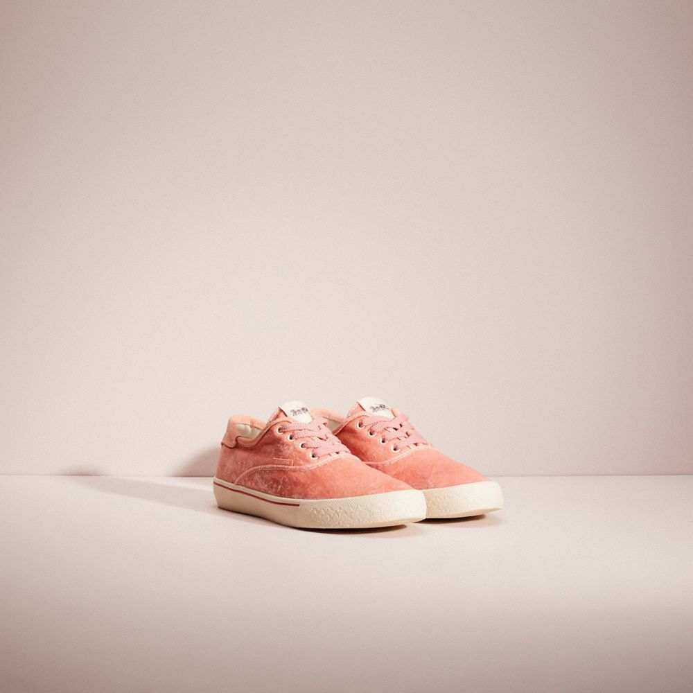 COACH®,Restored Citysole Skate Sneaker,Lining Fabric,Leather,Rubber,Casual,Logo,Word Embellishment,Piping,Flexible,Cushion...,Coral,Angle View