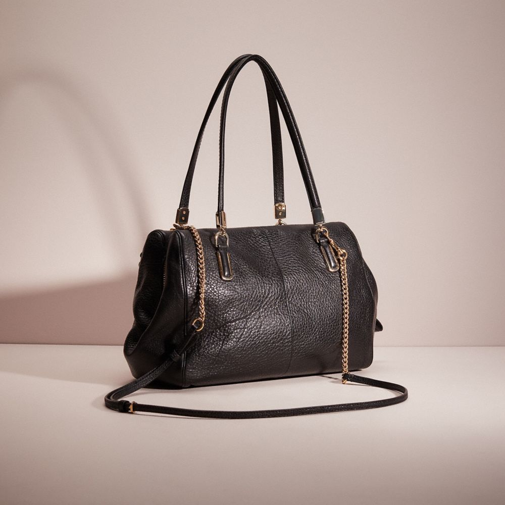 COACH Restored Madison Madeline East/west Satchel In Leather in Black