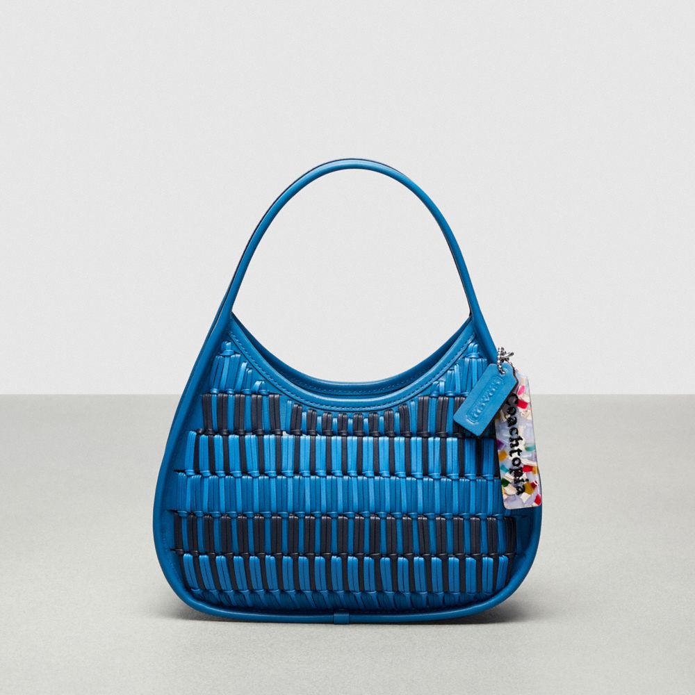 COACH®,Ergo Bag In Basket-Weave Upcrafted Leather,Upcrafted Leather™,Small,Racer Blue Multi,Front View