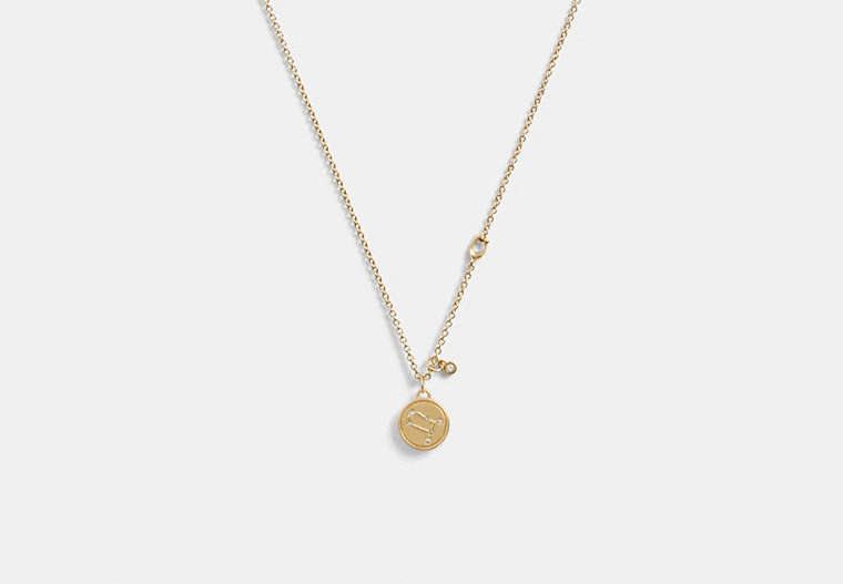 COACH®,GEMINI COIN PENDANT NECKLACE,Metal,Gold,Front View