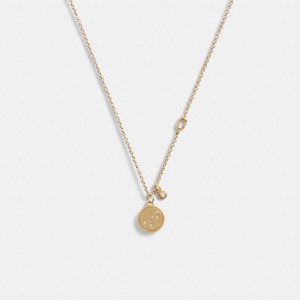 COACH®,SCORPIO COIN PENDANT NECKLACE,Gold,Front View