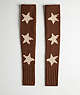 COACH®,Arm Warmers with Intarsia Star Graphic,98% Recycled Wool,Dark Brown/Camel,Front View