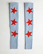 COACH®,Arm Warmers with Intarsia Star Graphic, New Item2,Twilight/Deep Orange,Front View