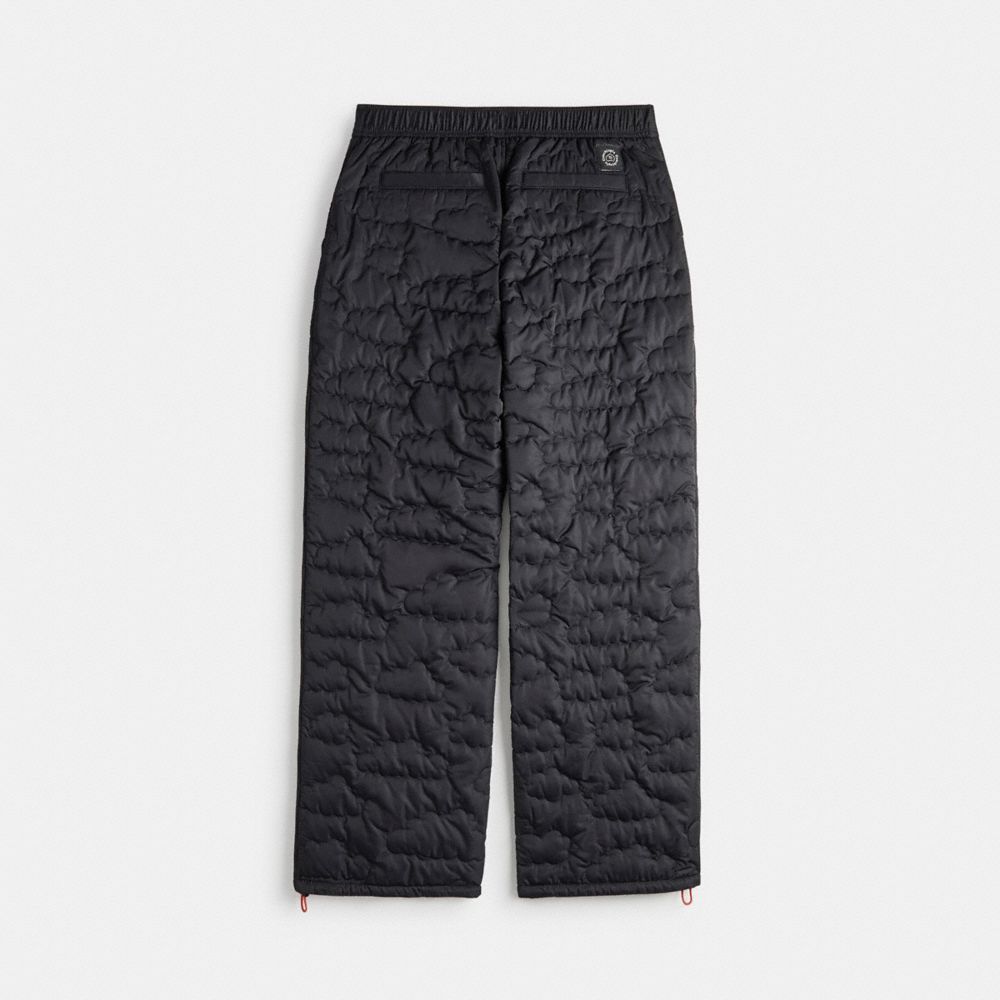 COACH®,Coachtopia Loop Cloud Quilted Pants,Recycled Polyester,Straight,Casual,Black,Back View