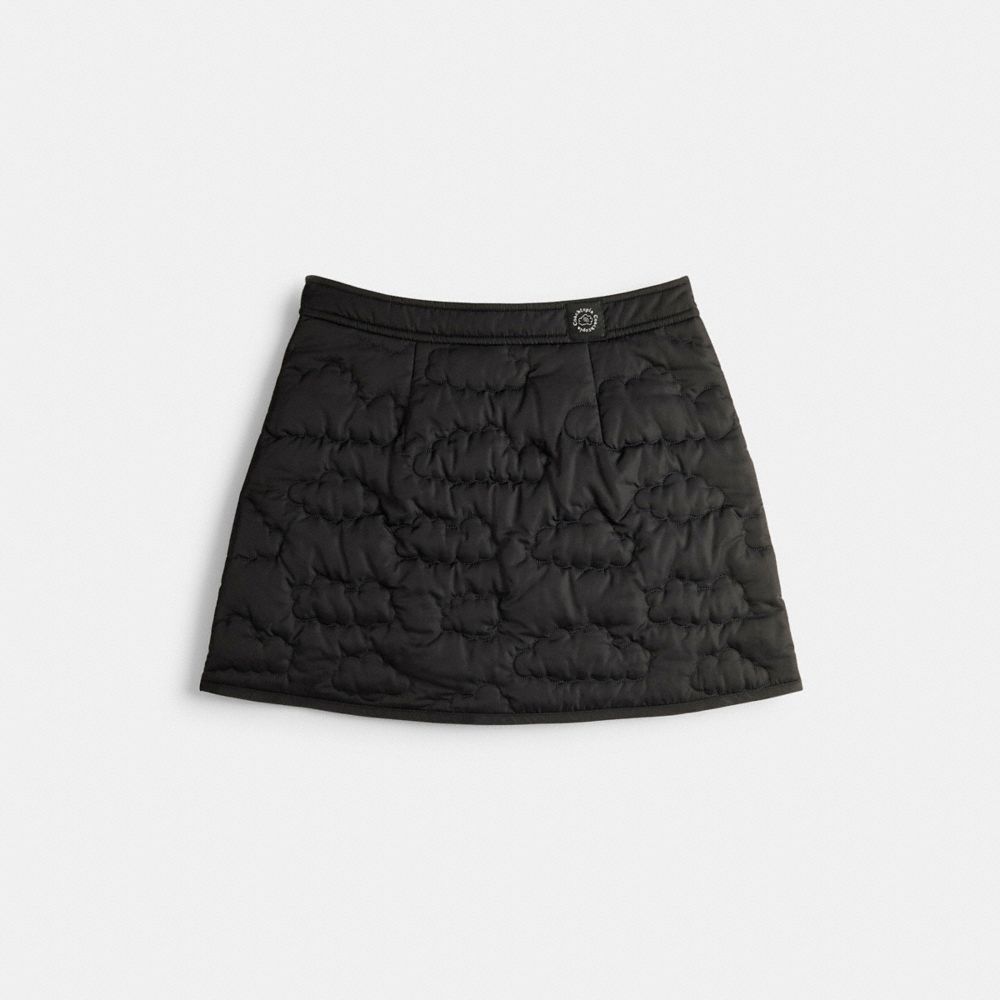 COACH®,Coachtopia Loop Quilted Cloud Skirt,Recycled Polyester,Coachtopia Loop,Black,Back View