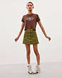 COACH®,Coachtopia Loop Quilted Cloud Skirt,Polyester,Olive Green,Scale View