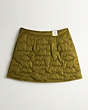 COACH®,Coachtopia Loop Quilted Cloud Skirt,Polyester,Olive Green,Back View