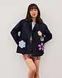 COACH®,Upcrafted Garden Applique Jacket,Repurposed trenchcoats,Raven Blue Multi,Scale View