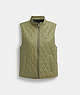 COACH®,LEATHER QUILTED VEST,Leather,Green,Front View