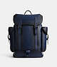 COACH®,HITCH BACKPACK,Glovetanned Leather,X-Large,Deep Blue,Front View