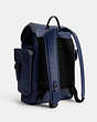 COACH®,HITCH BACKPACK,Glovetanned Leather,X-Large,Deep Blue,Angle View