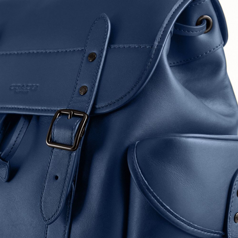 Coach blue hot sale leather backpack