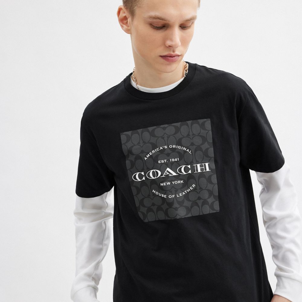 COACH®  Signature Square T Shirt In Organic Cotton