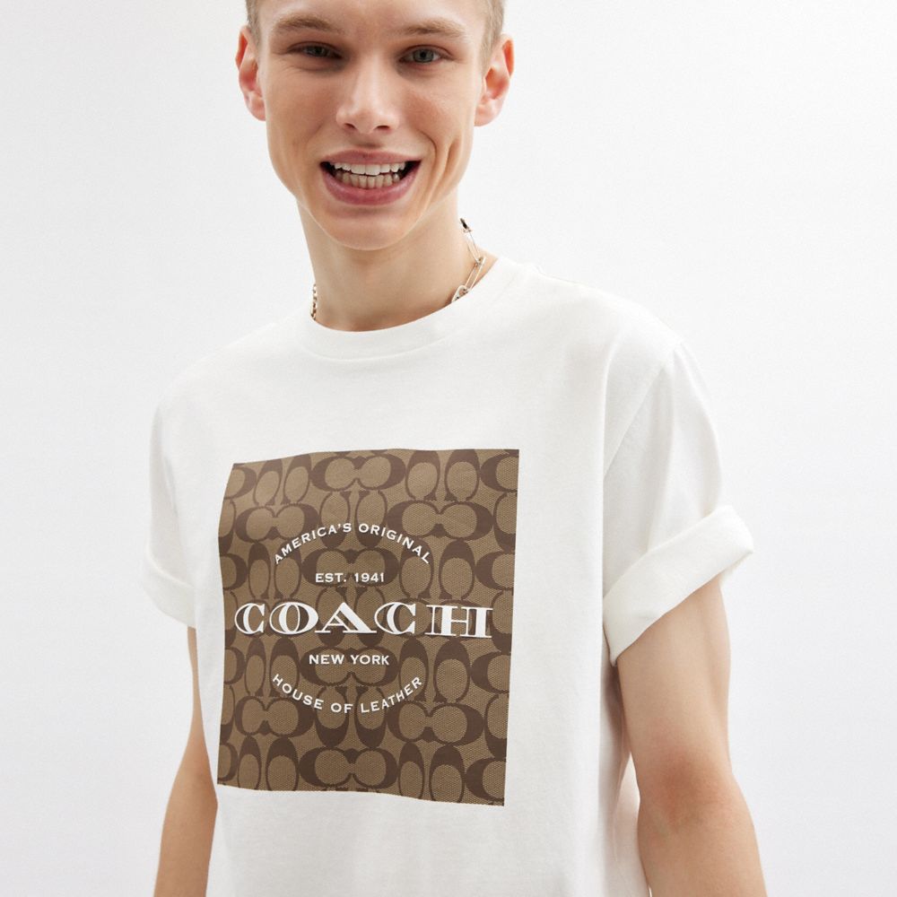 COACH®  Signature Square T Shirt In Organic Cotton