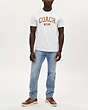 COACH®,VARSITY T-SHIRT IN ORGANIC COTTON,cotton,Ivory,Scale View