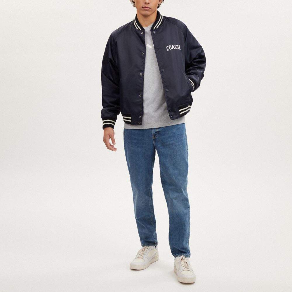 COACH®,SCOUT JACKET IN RECYCLED NYLON,Navy,Scale View