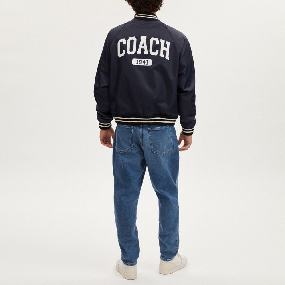 COACH®,SCOUT JACKET IN RECYCLED NYLON,Navy,Scale View