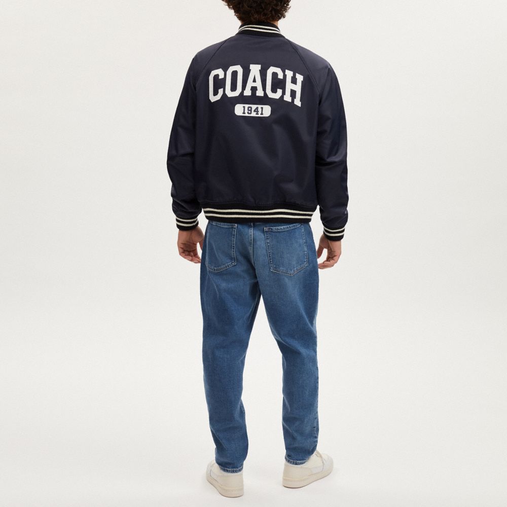 COACH®,VESTE SCOUT EN NYLON RECYCLÉ,coton,Bleu marine,Scale View